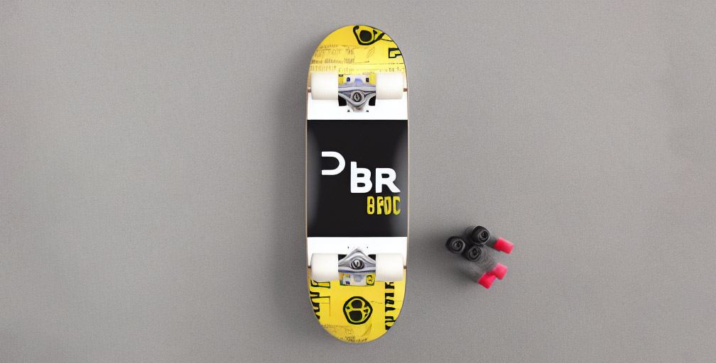 A hyper-cool BTC skateboard deck, as visualized by AI